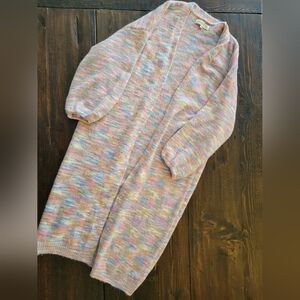 Pastel Multicolor Women's Maxi Cardigan-xs/s